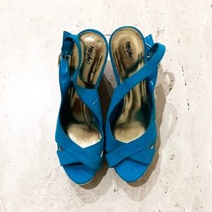 Mossimo Teal Wedges NWOT